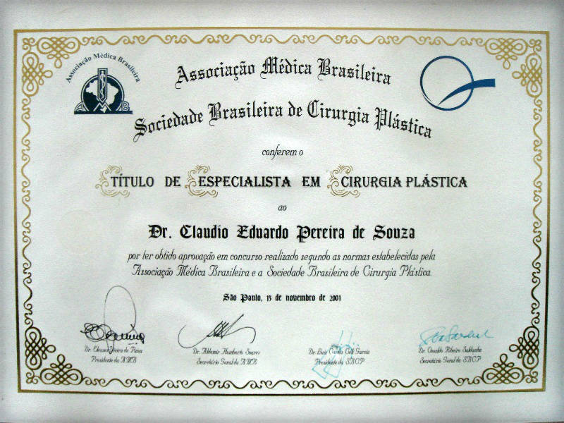 Diploma Dr. Cláudio Eduardo Pereira de Souza